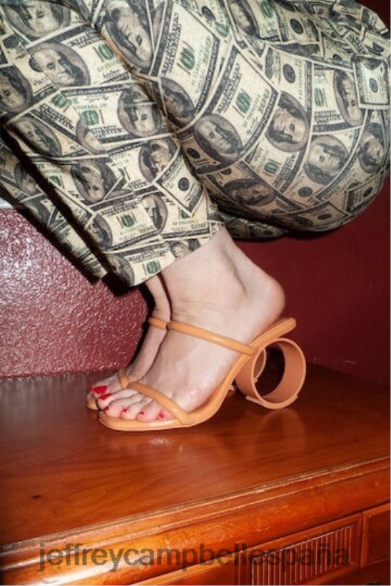 mujer Jeffrey Campbell ronda de ritos charol arrugado mandarina PHXV4X1528 sandalia de tacón