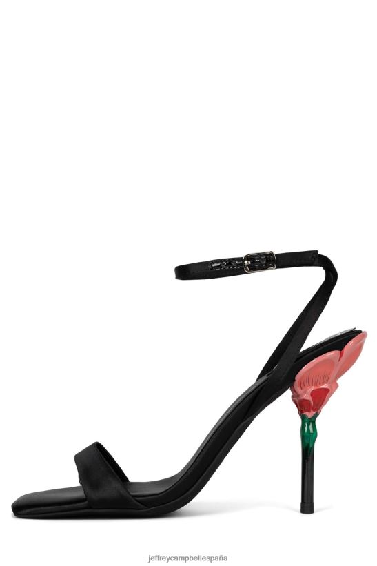 mujer Jeffrey Campbell rosana negro satinado multicolor PHXV4X1423 sandalia de tacón