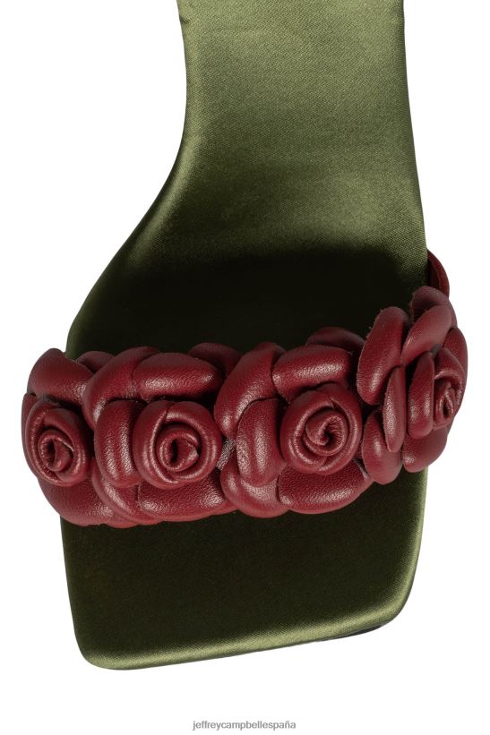 mujer Jeffrey Campbell rozi rojo oliva satinado PHXV4X1639 sandalia de tacón