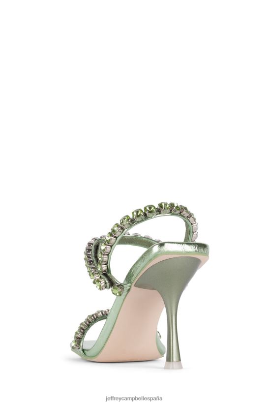 mujer Jeffrey Campbell santos verde verde metalizado PHXV4X1622 sandalia de tacón