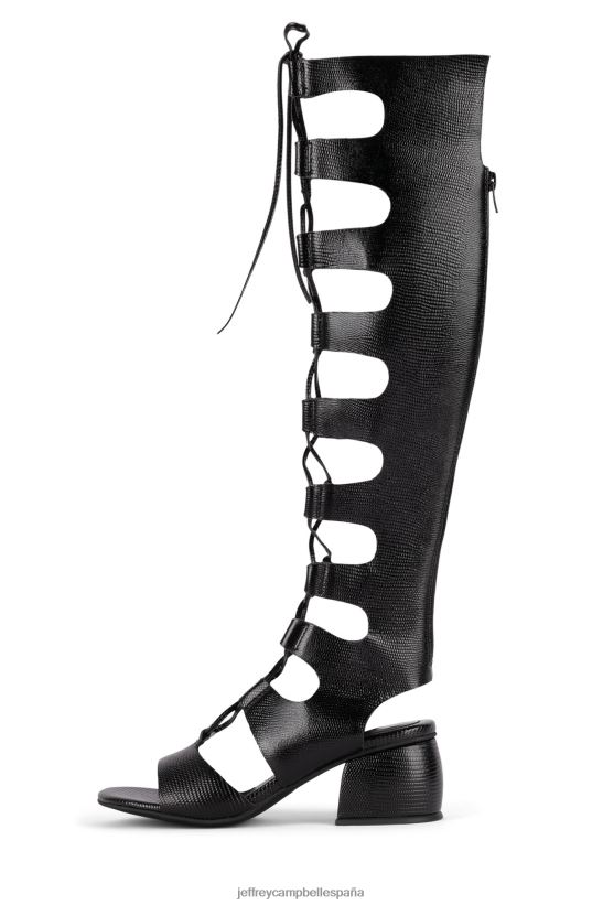 mujer Jeffrey Campbell sesenta kh lagarto negro PHXV4X235 sandalia de tacón