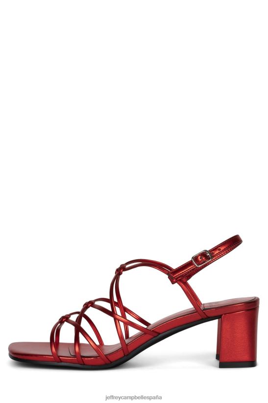 mujer Jeffrey Campbell socializar rojo metalizado PHXV4X70 sandalia de tacón