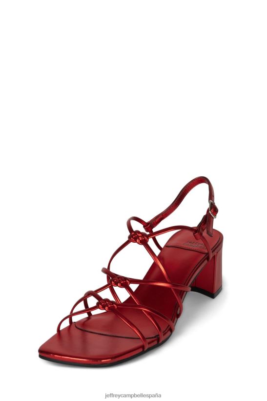mujer Jeffrey Campbell socializar rojo metalizado PHXV4X70 sandalia de tacón
