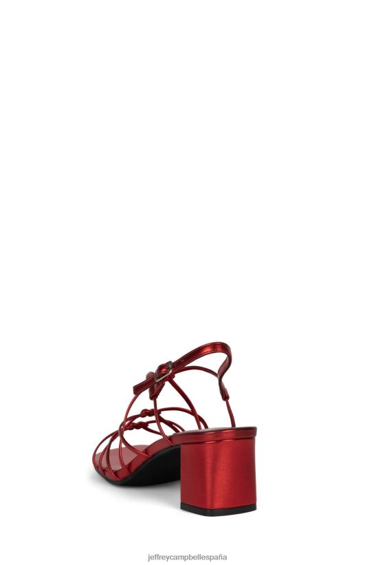 mujer Jeffrey Campbell socializar rojo metalizado PHXV4X70 sandalia de tacón