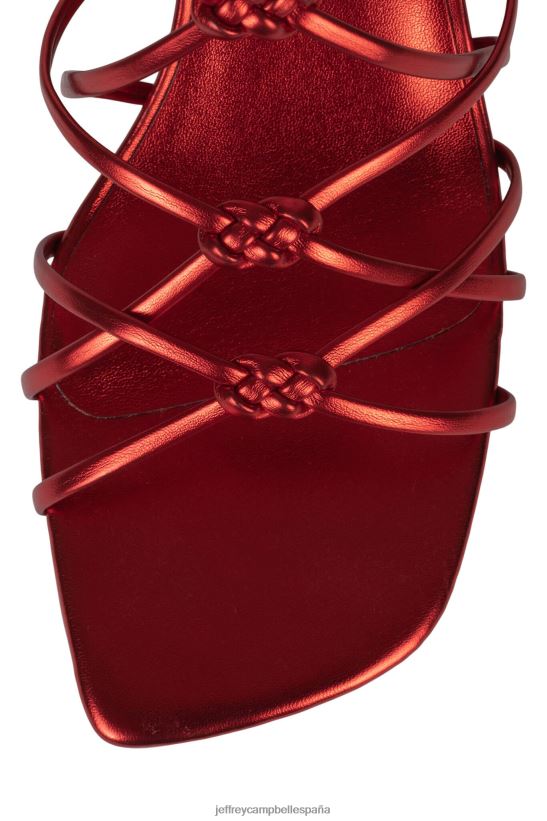 mujer Jeffrey Campbell socializar rojo metalizado PHXV4X70 sandalia de tacón