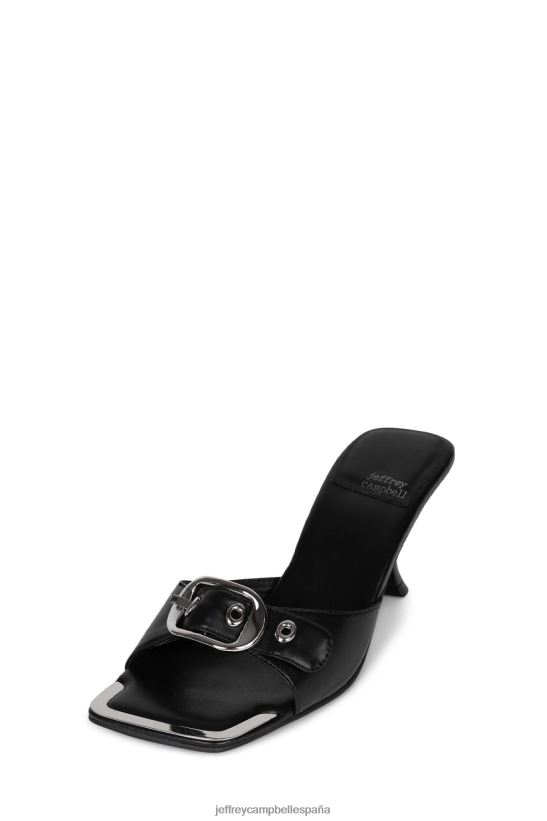 mujer Jeffrey Campbell sujetar plata negra PHXV4X1490 sandalia de tacón