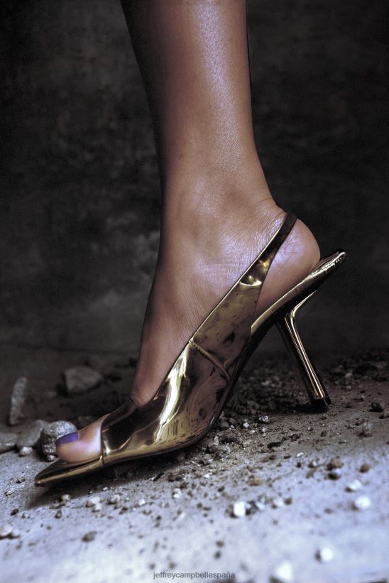 mujer Jeffrey Campbell surrealista patente de oro PHXV4X1459 sandalia de tacón
