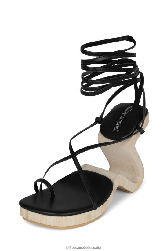 mujer Jeffrey Campbell todo lo que negro PHXV4X1525 sandalia de tacón